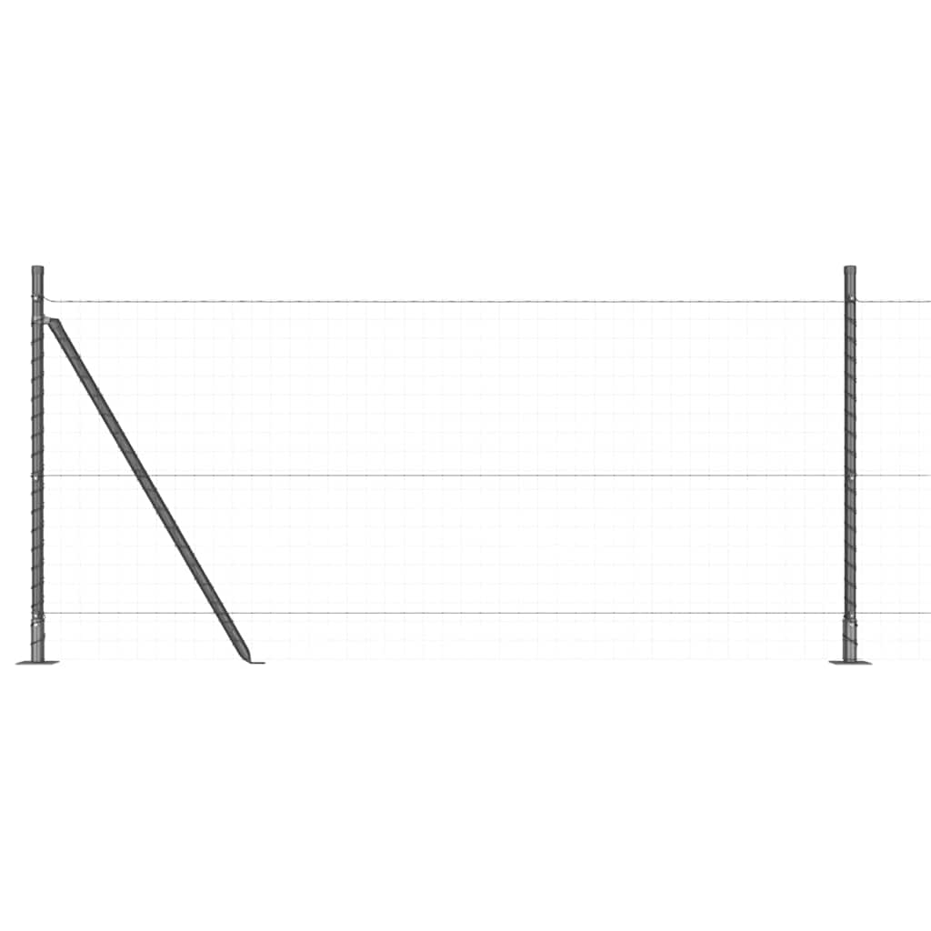 Fence Post med betongfot 26 stk. Grå Pulverlakkert stål
