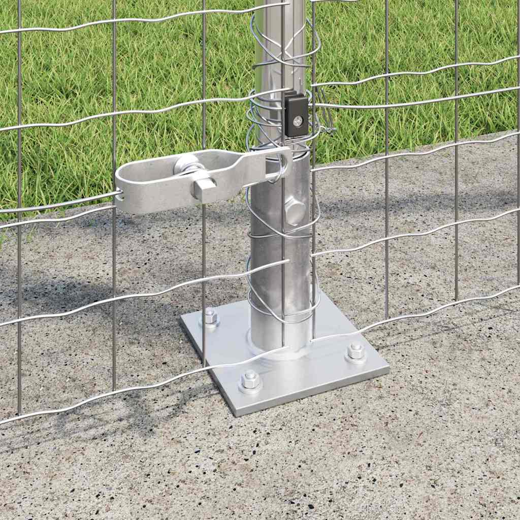 Fence Post med betongfot 26 stk. Sølv Pulverlakkert stål