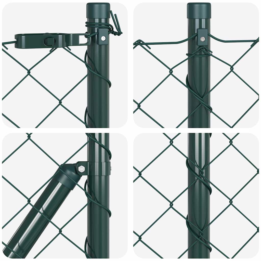Gjerdepåle grønn 10 x 0,6 m (60 x 60 mm maske) Stål og PVC vidaXL