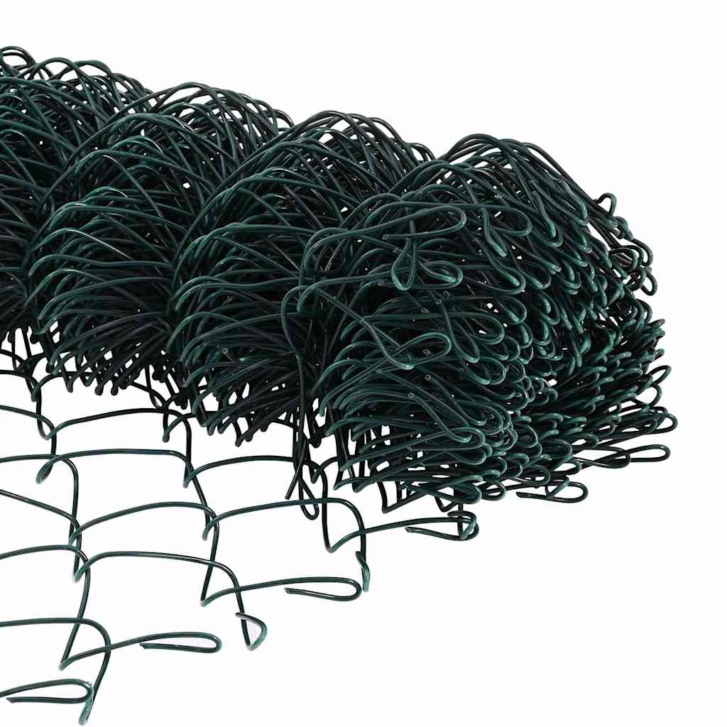 Gjerdepåle grønn 10 x 0,6 m (60 x 60 mm maske) Stål og PVC vidaXL
