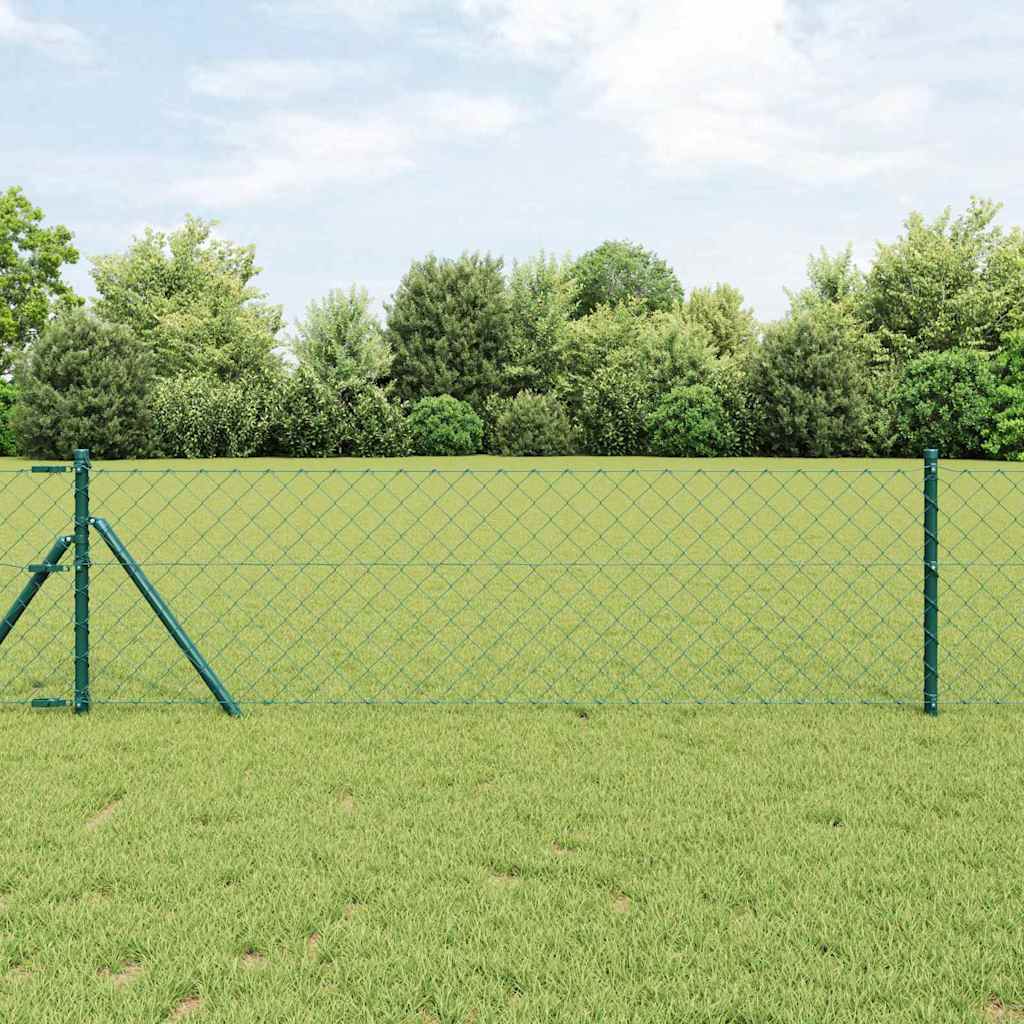 Gjerdepåle grønn 10 x 0,6 m (60 x 60 mm maske) Stål og PVC vidaXL