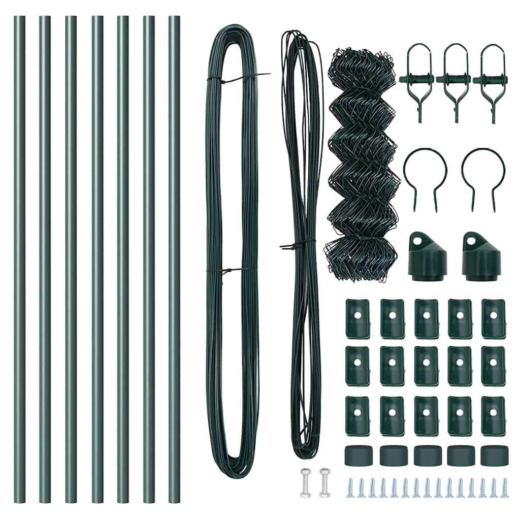 Gjerdepåle grønn 10 x 0,6 m (60 x 60 mm maske) Stål og PVC vidaXL
