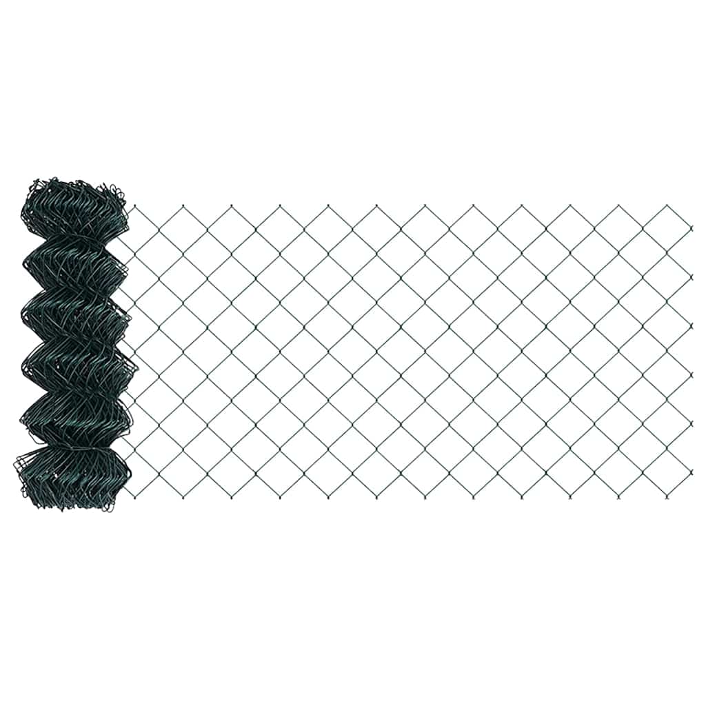 Gjerdepåle grønn 10 x 0,6 m (60 x 60 mm maske) Stål og PVC vidaXL