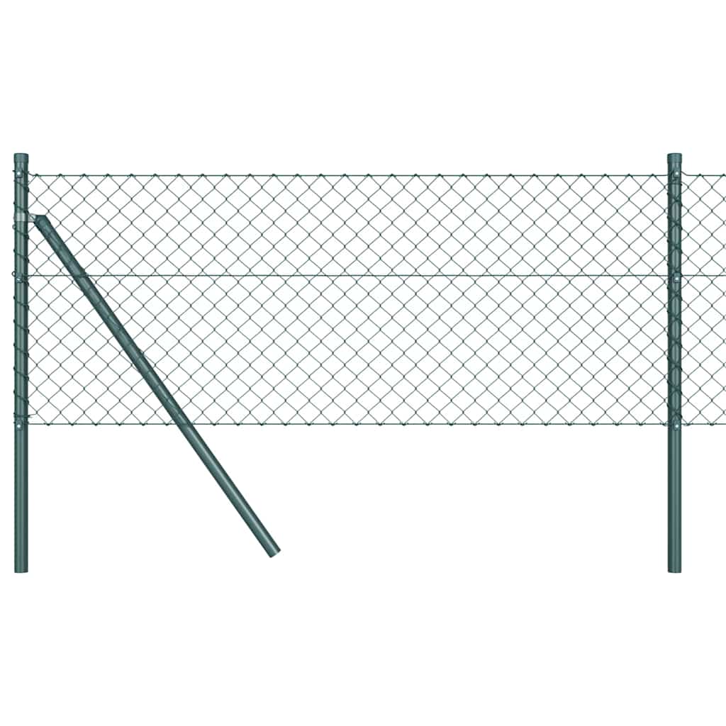 Utendørs kjedehegn grunnfeste 25 x 0,4 m PVC-belagt stål Grønn