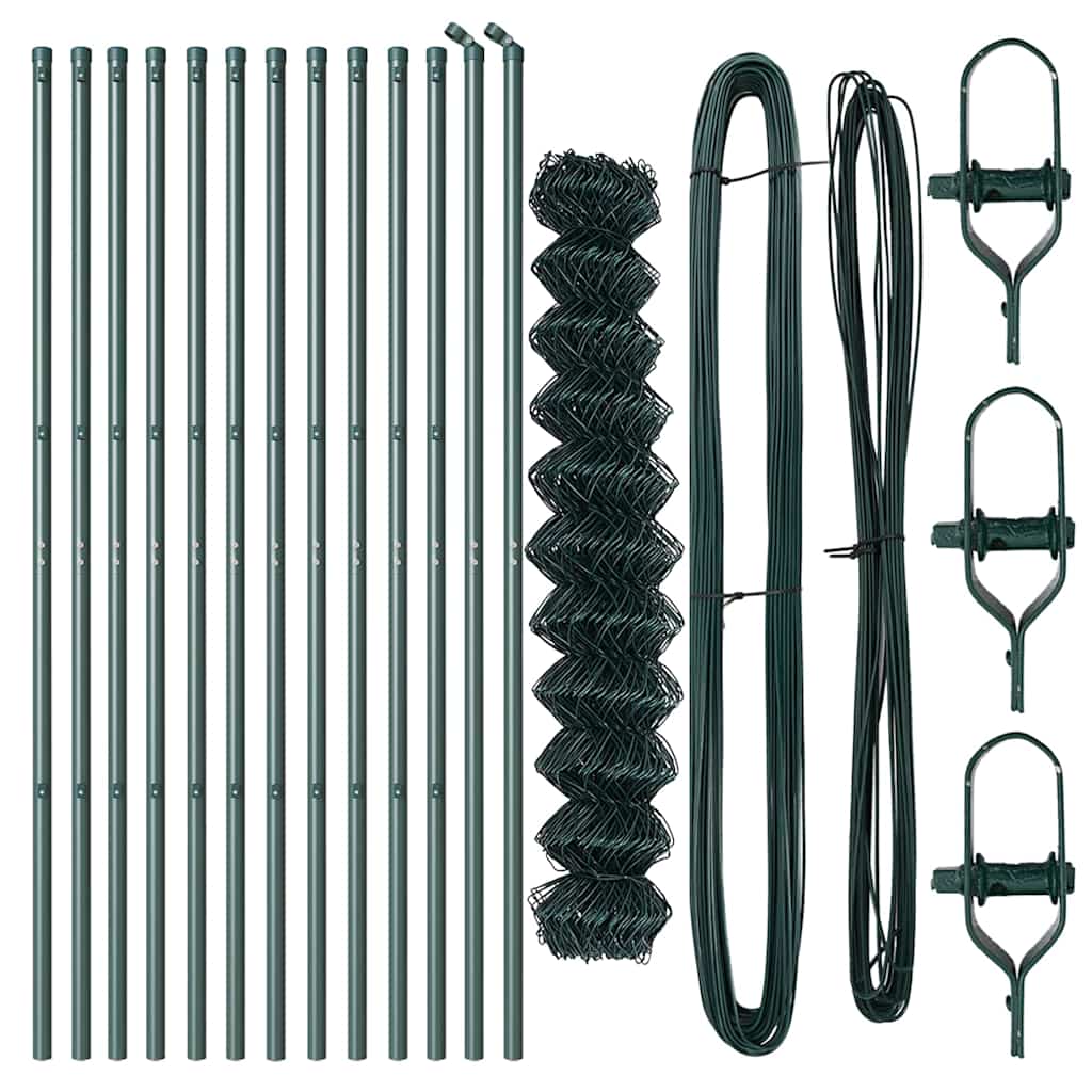 Kjedegrindstøtte 25 x 1 m PVC-belagt stål Grønn Mesh