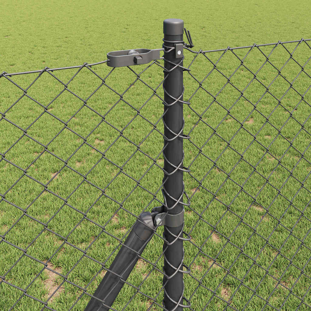 Gjerdepåle Grå 10 x 1,2 m (40 x 40 mm maske) Stål og PVC vidaXL