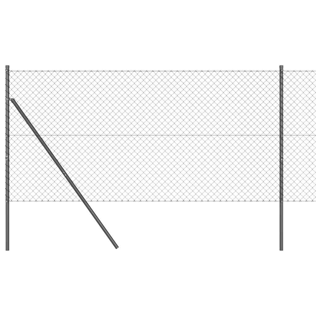 Gjerdepåle Grå 10 x 1,2 m (40 x 40 mm maske) Stål og PVC vidaXL