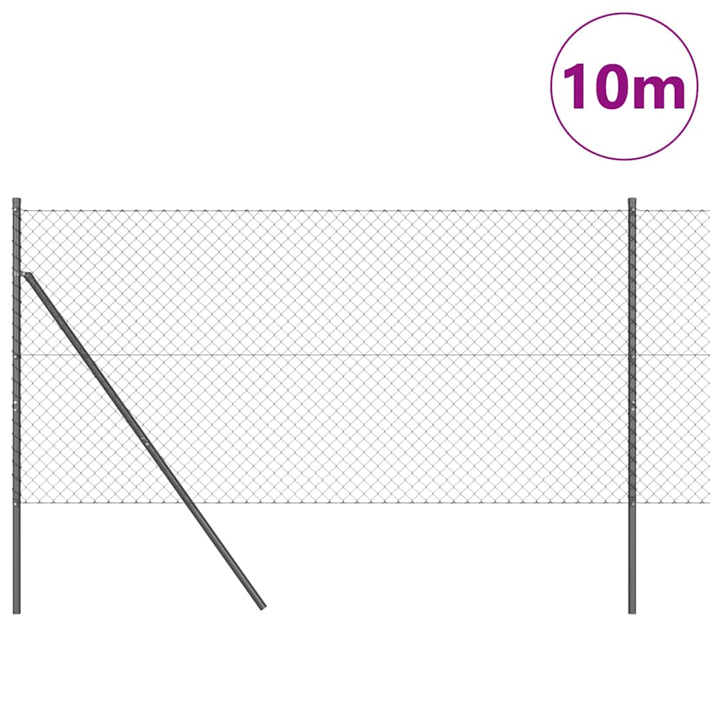 Gjerdepåle Grå 10 x 1,2 m (40 x 40 mm maske) Stål og PVC vidaXL