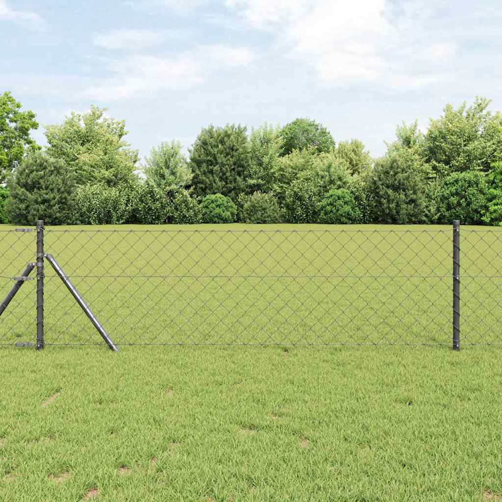 Gjerdepåle Grå 10 x 0,8 m (60 x 60 mm nett) Stål og PVC