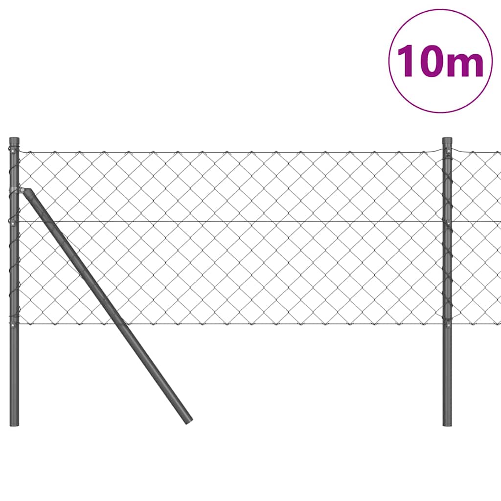 Gjerdepåle Grå 10 x 0,8 m (60 x 60 mm nett) Stål og PVC