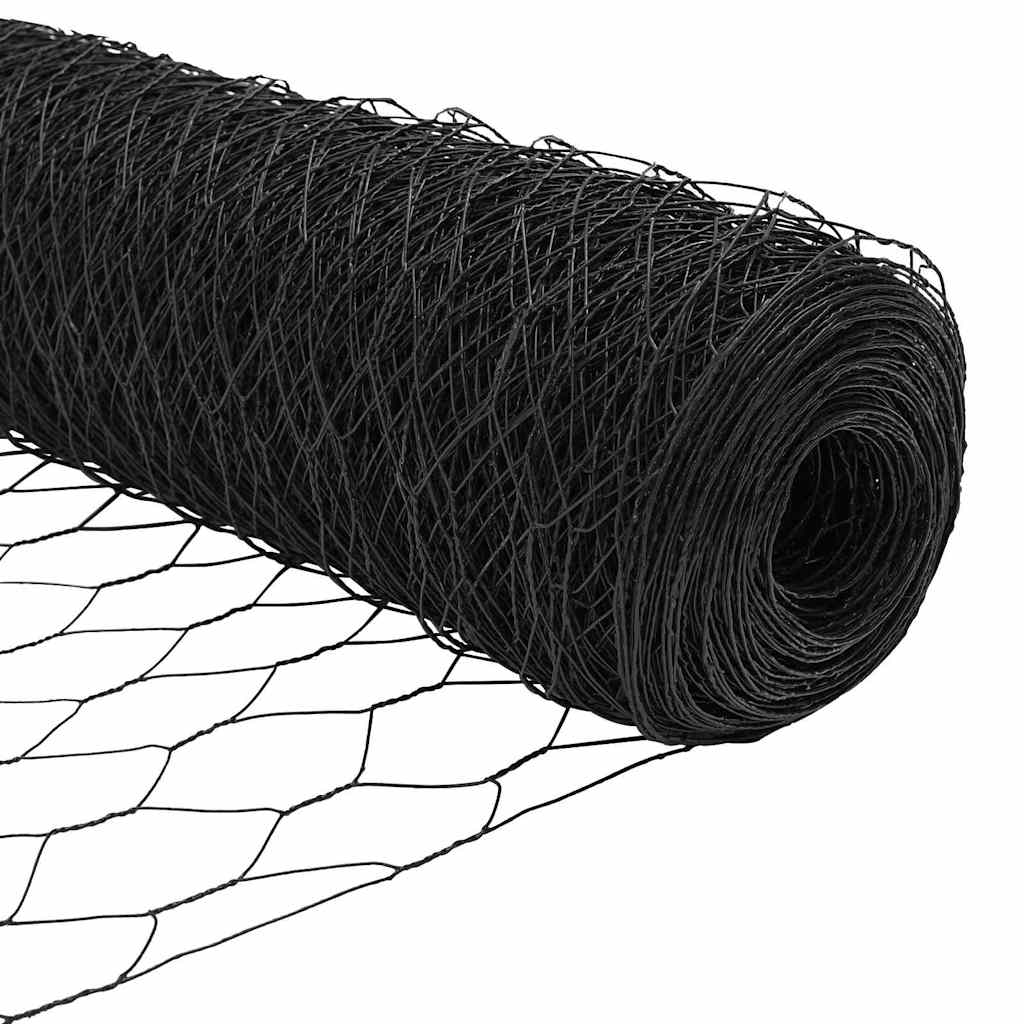 Gjerdepåle Grå 25 x 1 m (40 x 40 mm maske) Stål og PVC