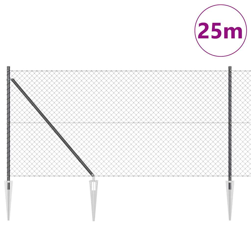 Gjerdepåle Grå 25 x 1 m (40 x 40 mm maske) Stål og PVC