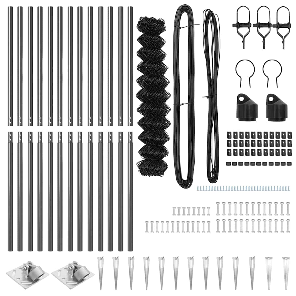 Gjerdepåle Grå 25 x 1,4 m (60 x 60 mm mesh) Stål og PVC