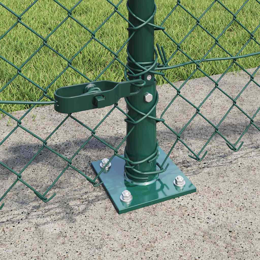 Kjedegjerde med betongbase 25 x 0,4 m PVC-belagt stål Grønn