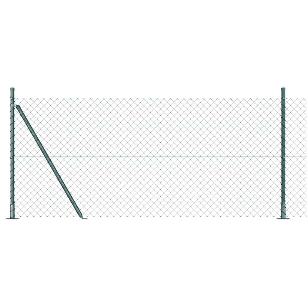 Kjedegjerde med betongfot 25 x 1 m PVC-belagt stål Grønn Mesh