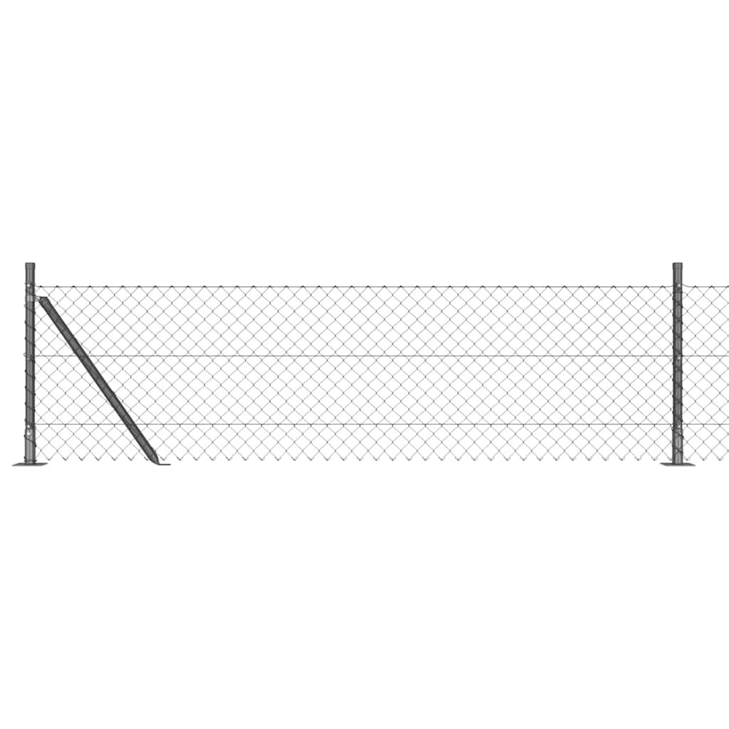 Kjedegjerde med betongfundament 10 x 0,4 m PVC-belagt stål Grå