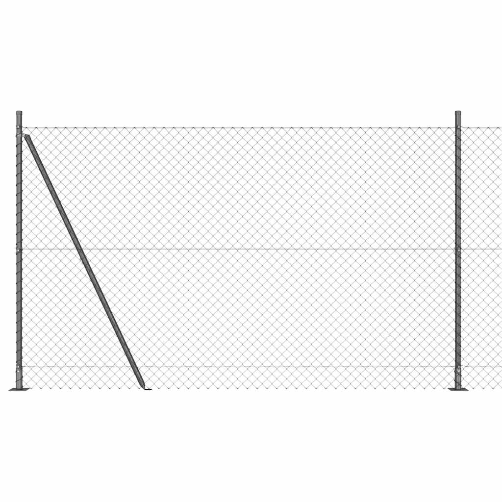 Kjedegjerde med betongbase 10 x 1,6 m PVC-belagt stål Grå Mesh