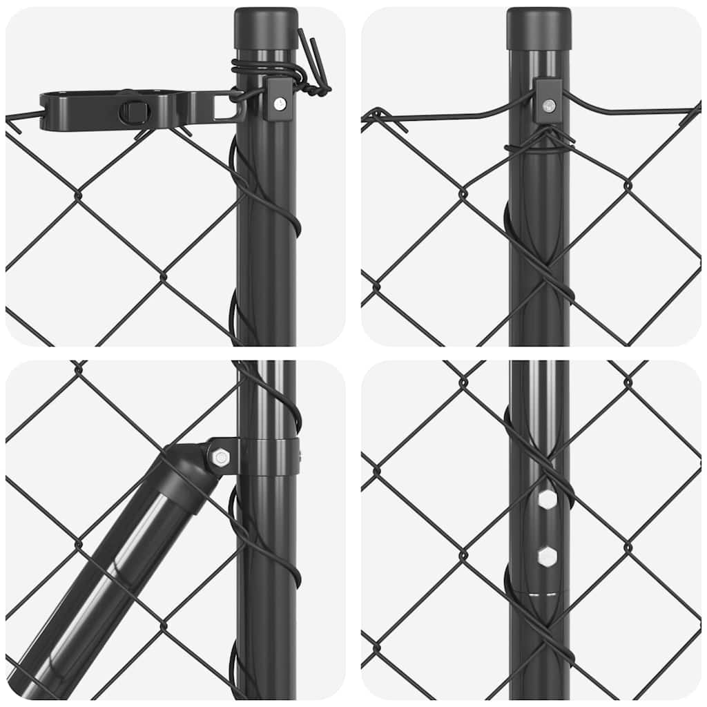 Gjerdepåle Grå 10 x 1,6 m (60 x 60 mm nett) Stål og PVC