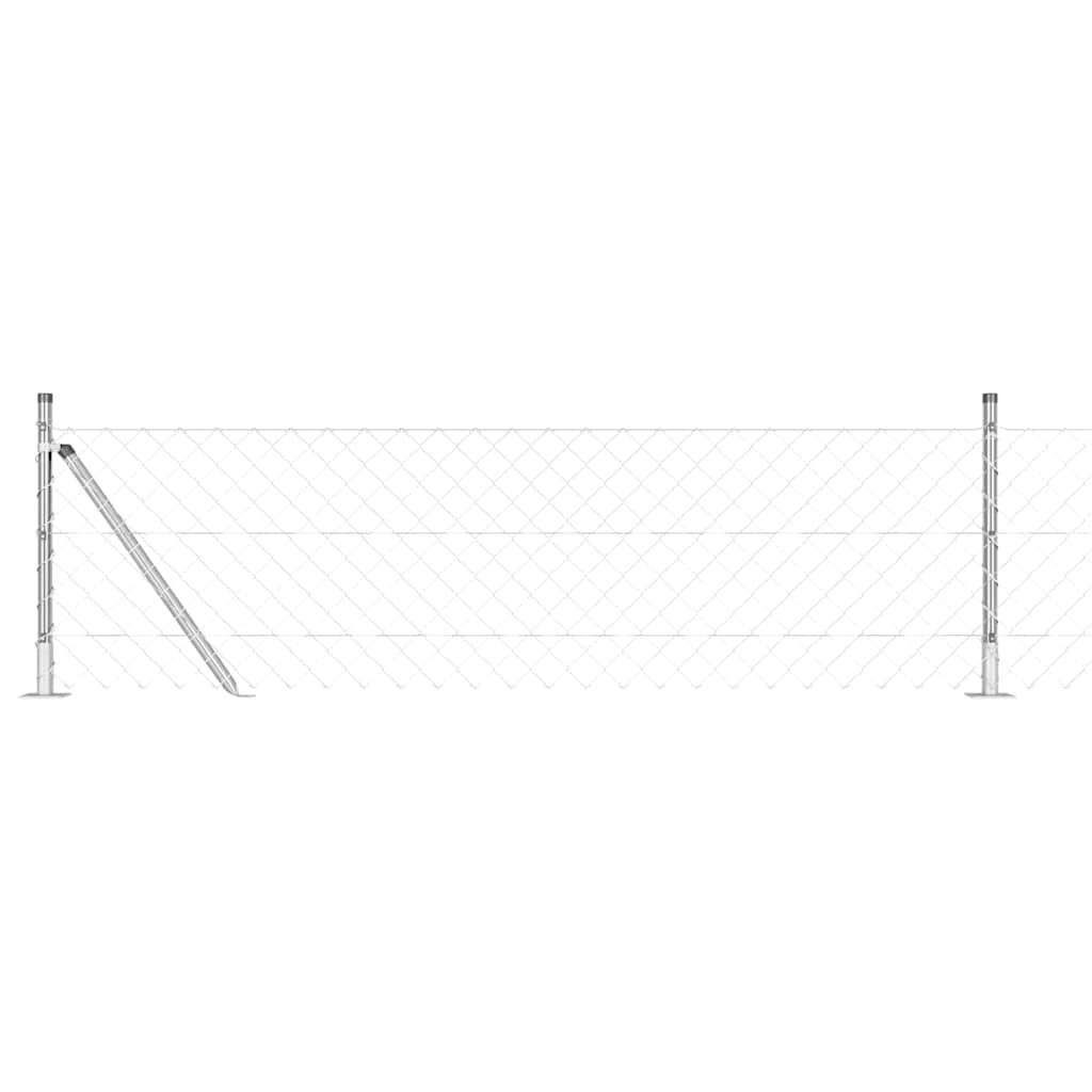 Gjerdepåle sølv 10 x 0,4 m (60 x 60 mm mesh) Stål vidaXL