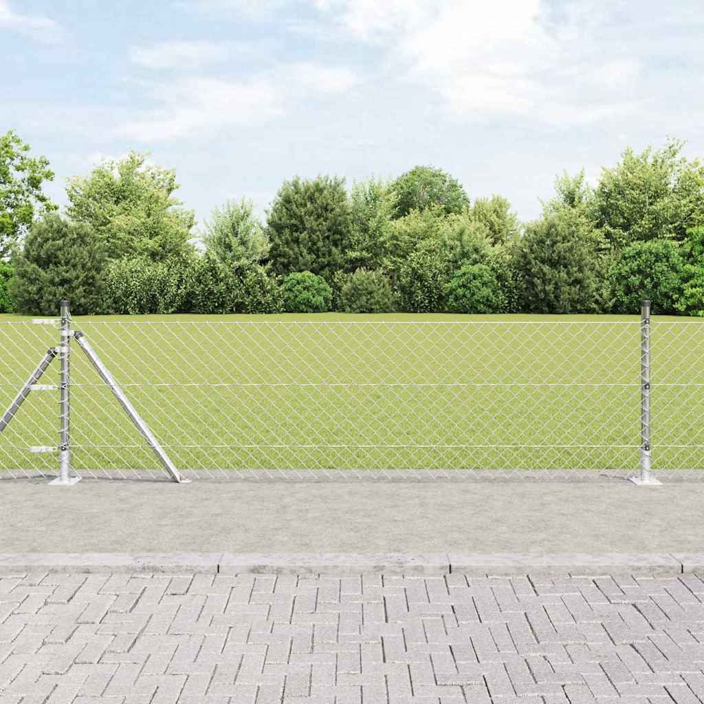 Kjedegjerde med betongbase 25 x 0,4 m Galvanisert stål Sølv