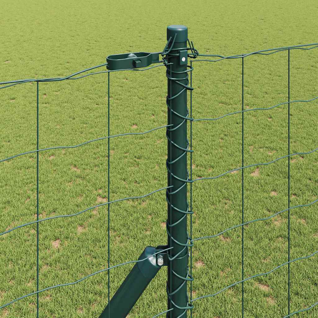Gjerde med stolpe grønn 1,5 x 10 m Stål vidaXL
