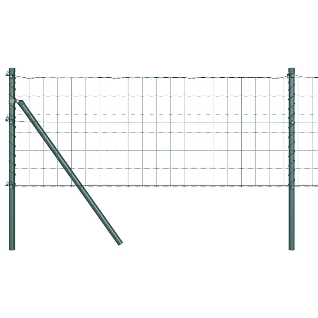 Gjerde med stolpe grønn 0,4 x 25 m Stål og PVC vidaXL
