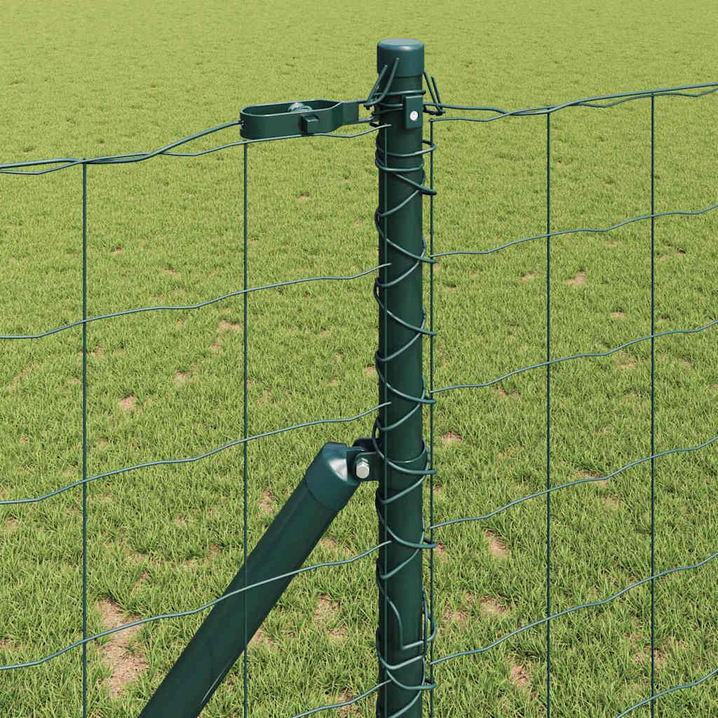 Gjerde med stolpe grønn 1,2 x 25 m Stål vidaXL