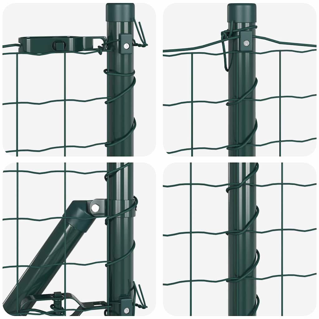 Gjerde med stolpe grønn 0,4 x 50 m Stål og PVC vidaXL