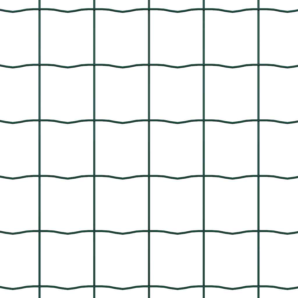 Gjerde med stolpe grønn 0,4 x 50 m Stål og PVC vidaXL