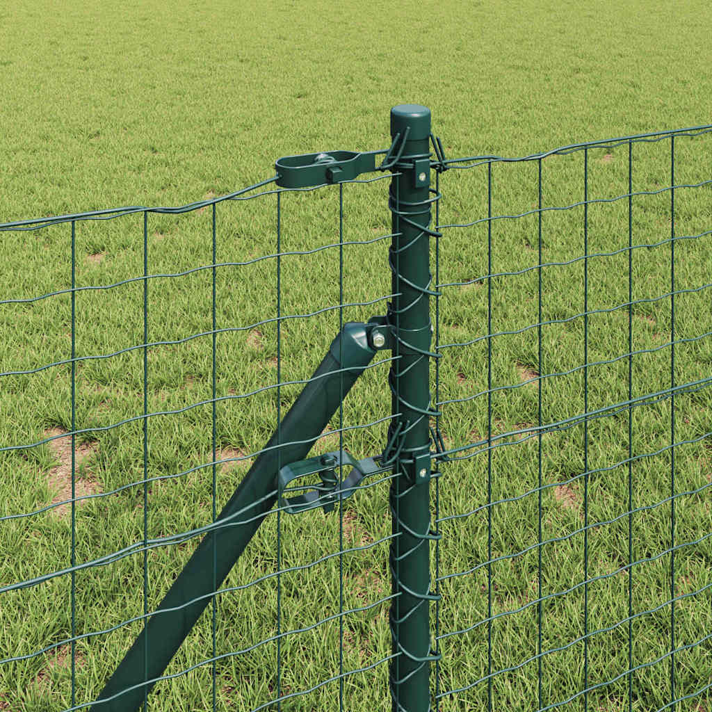 Gjerde med stolpe grønn 0,4 x 50 m Stål og PVC vidaXL