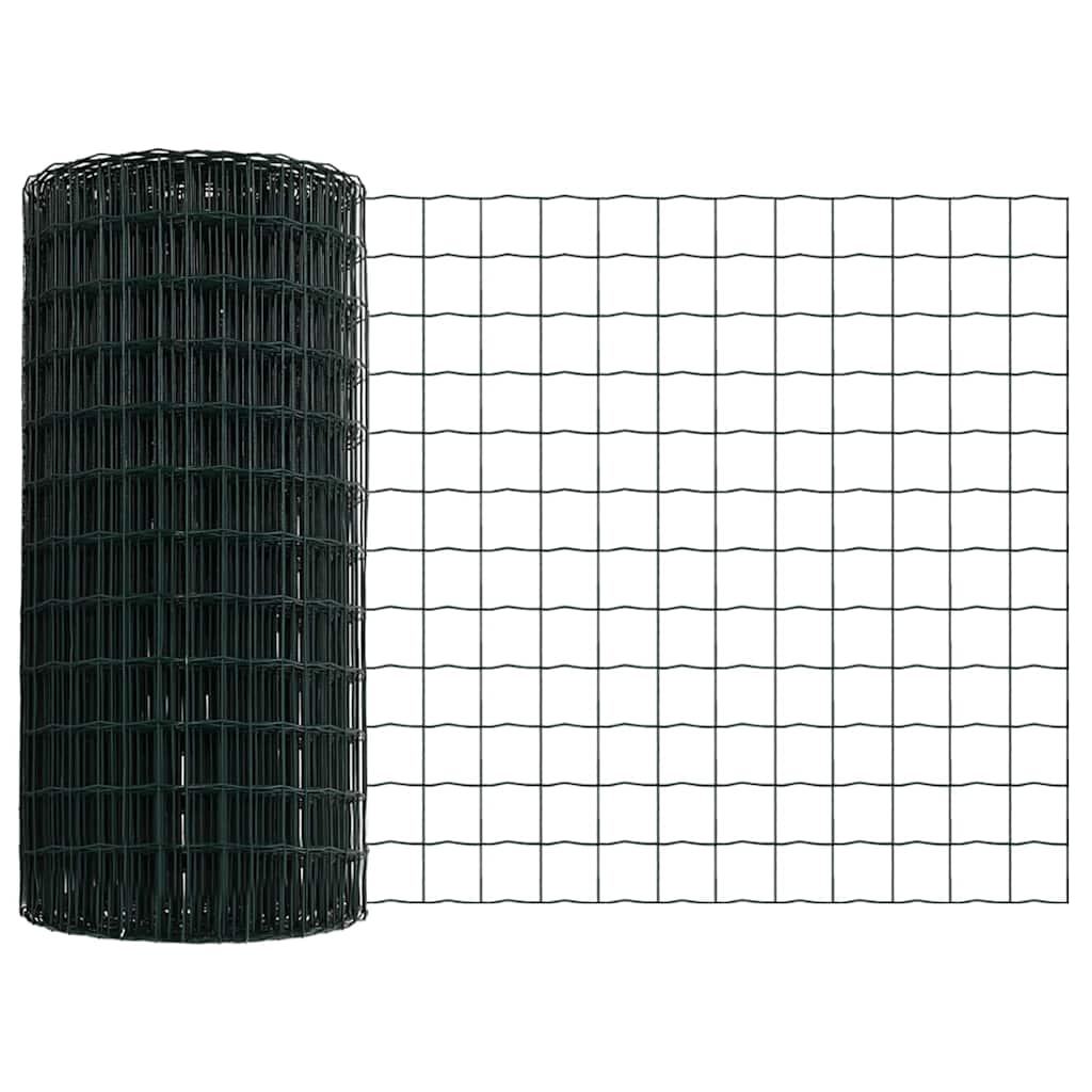 Gjerde med stolpe grønn 0,4 x 50 m Stål og PVC vidaXL