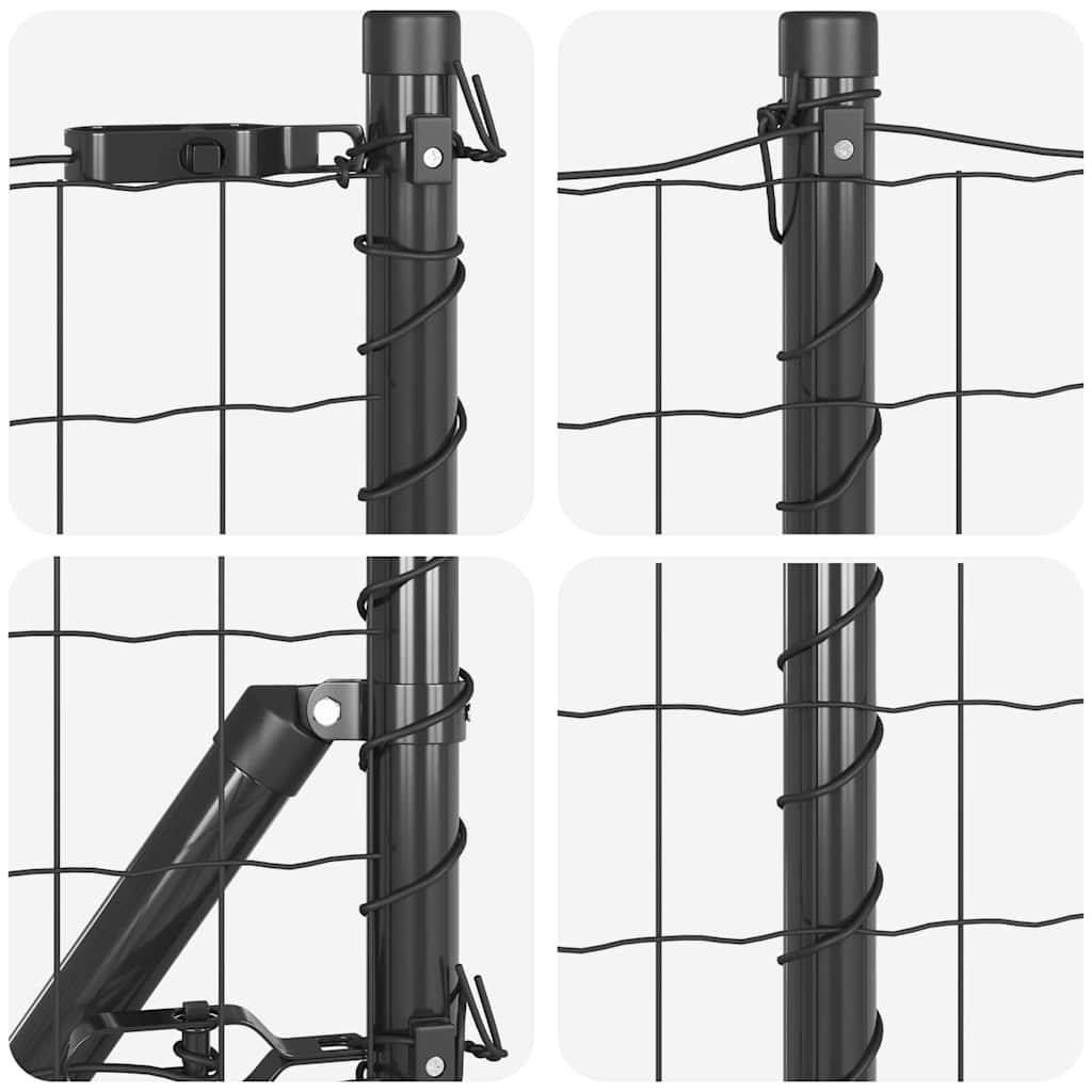 Euro Zaun Festemo 10 x 0,8 m PVC-belagt stål Grå Mesh