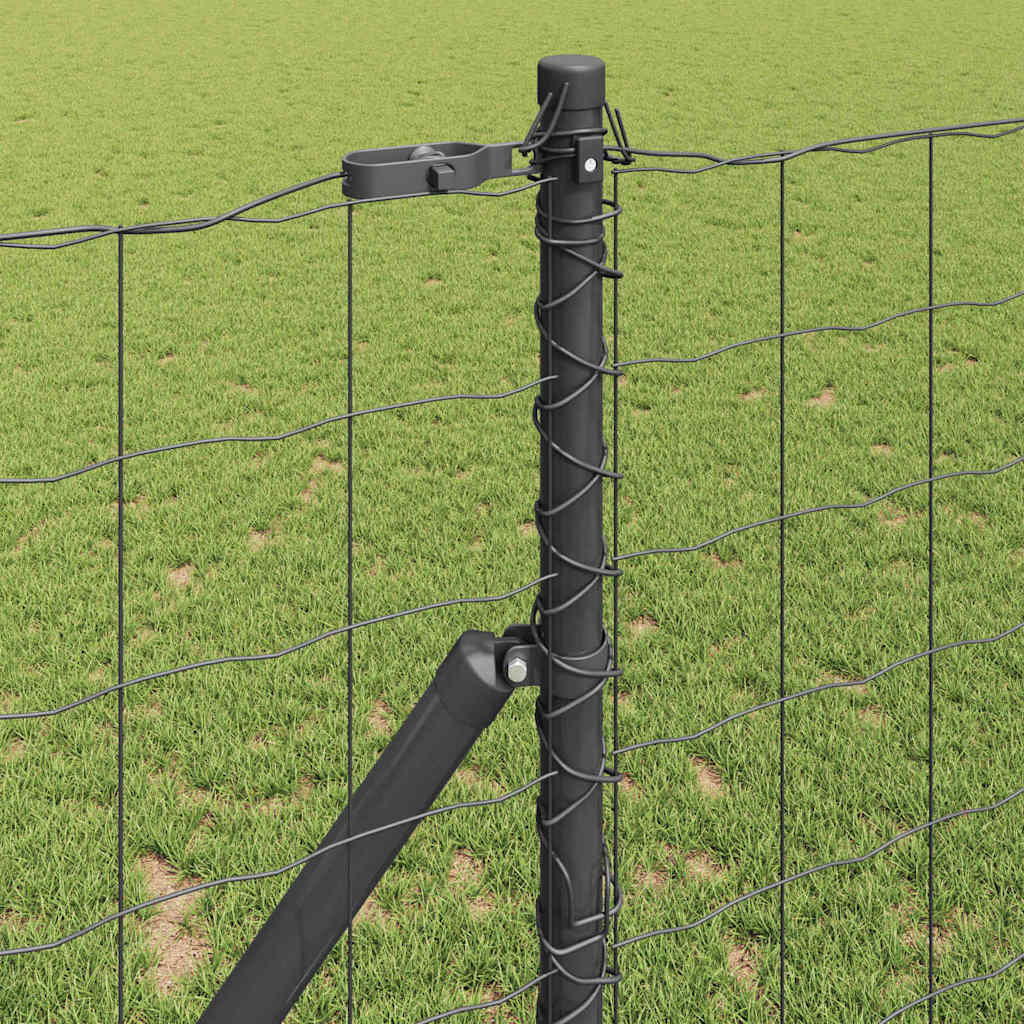 Gjerde med stolpe Grå 1 x 25 m Stål vidaXL