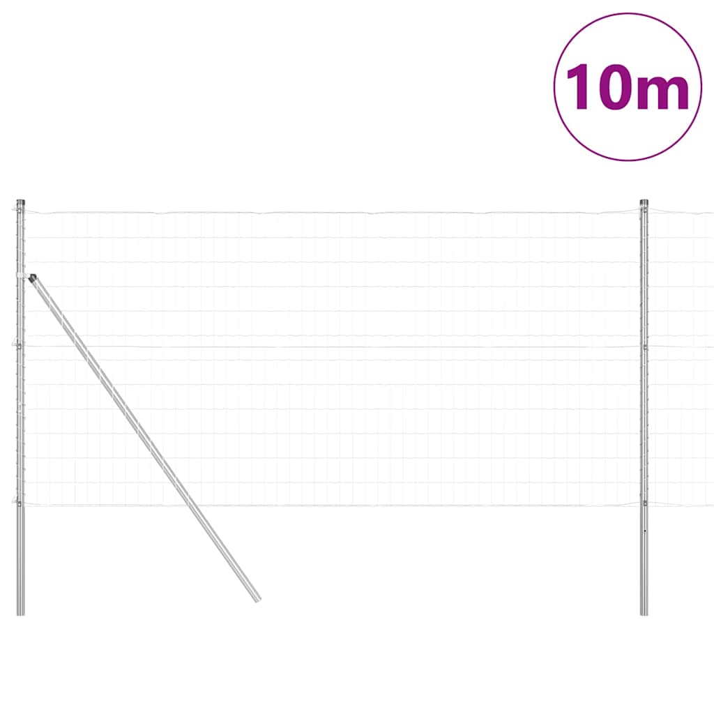 Gjerde med stolpe sølv 1 x 10 m Stål og PVC