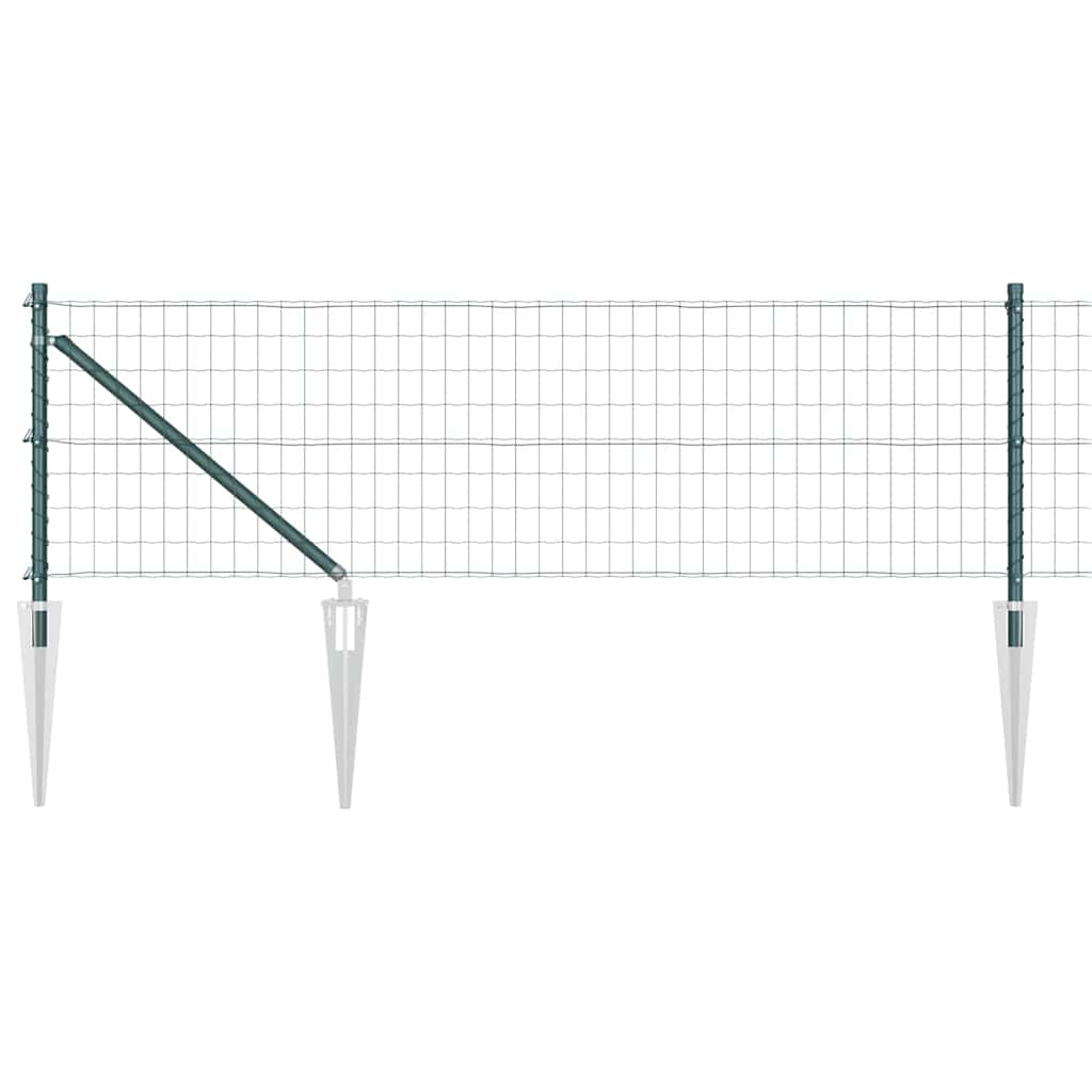 Euro-gjerde med pigger 25 x 0,4 m PVC-belagt stål Grønn Mesh