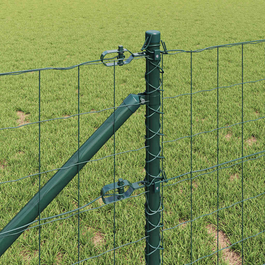 Gjerde med stolpe grønn 0,4 x 50 m Stål og PVC vidaXL
