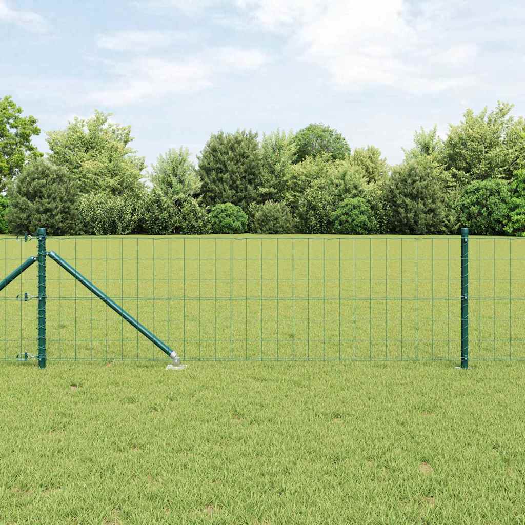 Gjerde med stolpe grønn 0,4 x 50 m Stål og PVC vidaXL