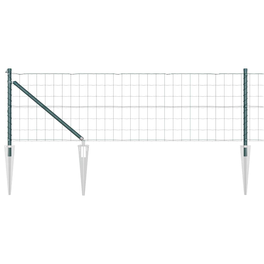Gjerde med stolpe grønn 0,4 x 50 m Stål og PVC vidaXL