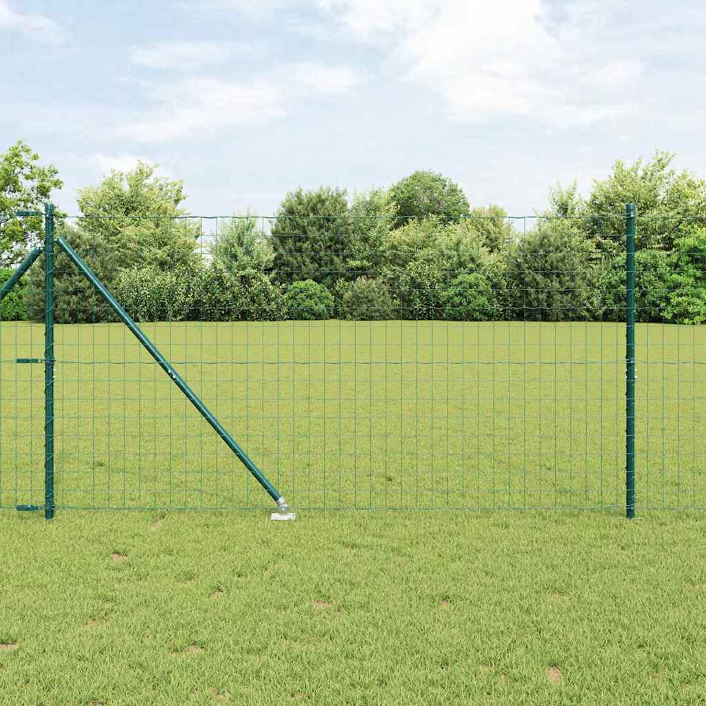 Gjerde med stolpe grønn 1,4 x 10 m Stål og PVC
