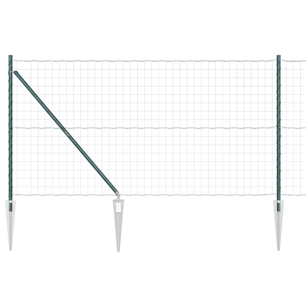 Gjerde med stolpe grønn 1,4 x 10 m Stål og PVC