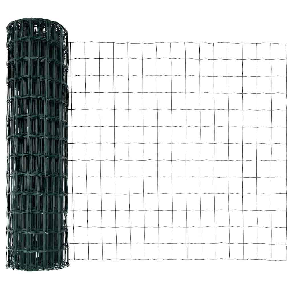 Gjerde med stolpe grønn 1,4 x 10 m Stål og PVC