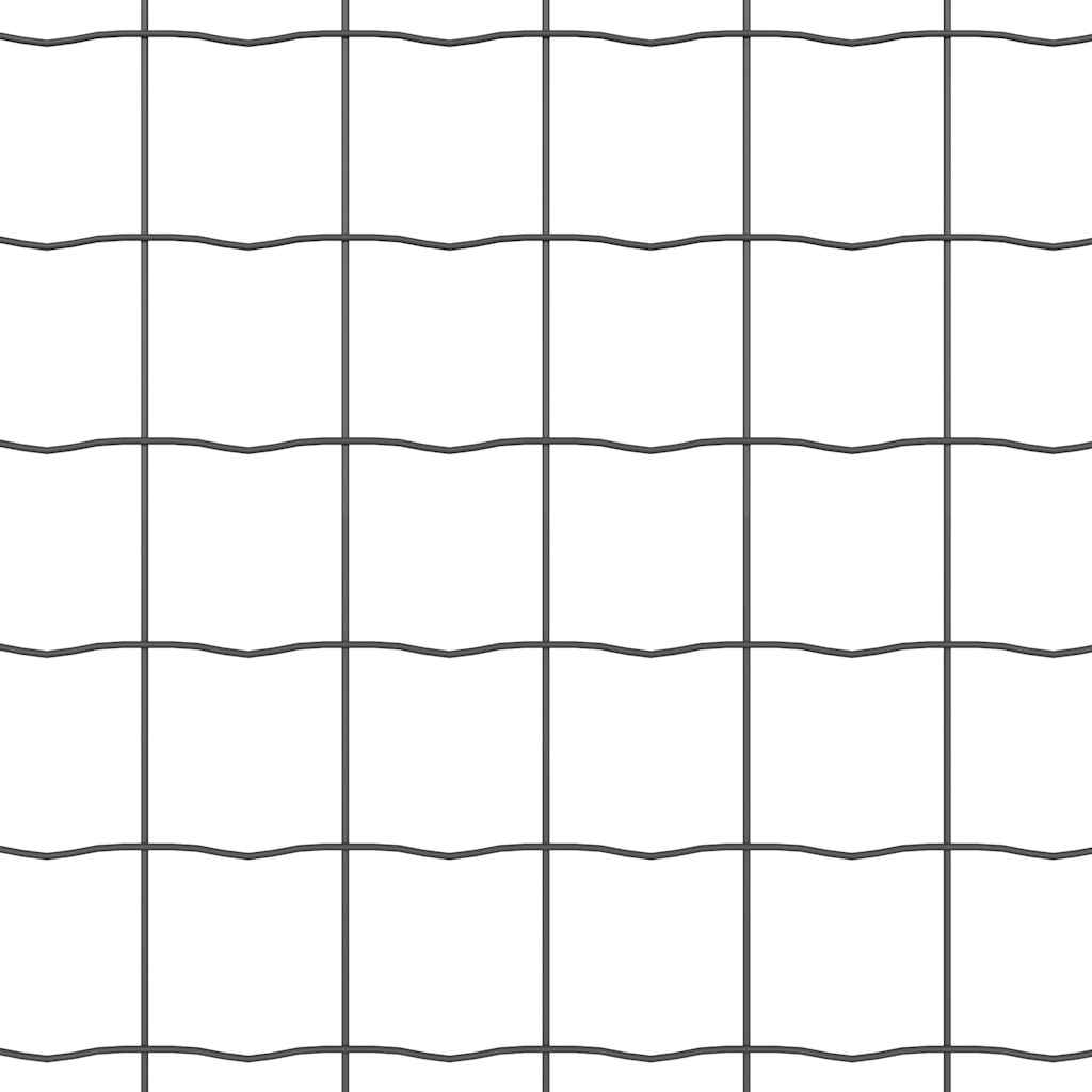 Gjerde med stolpe Grå 0,8 x 10 m Stål og PVC