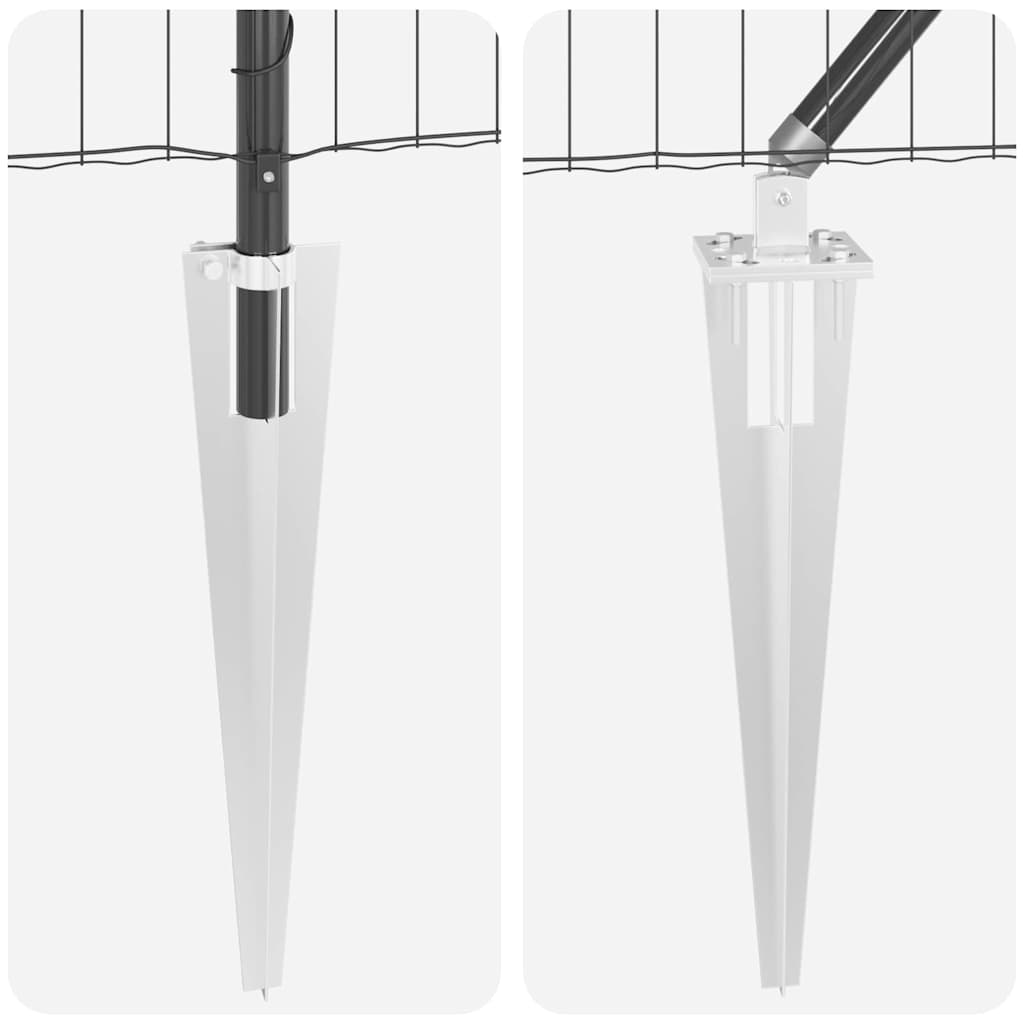 Gjerde med stolpe Grå 0,8 x 10 m Stål og PVC