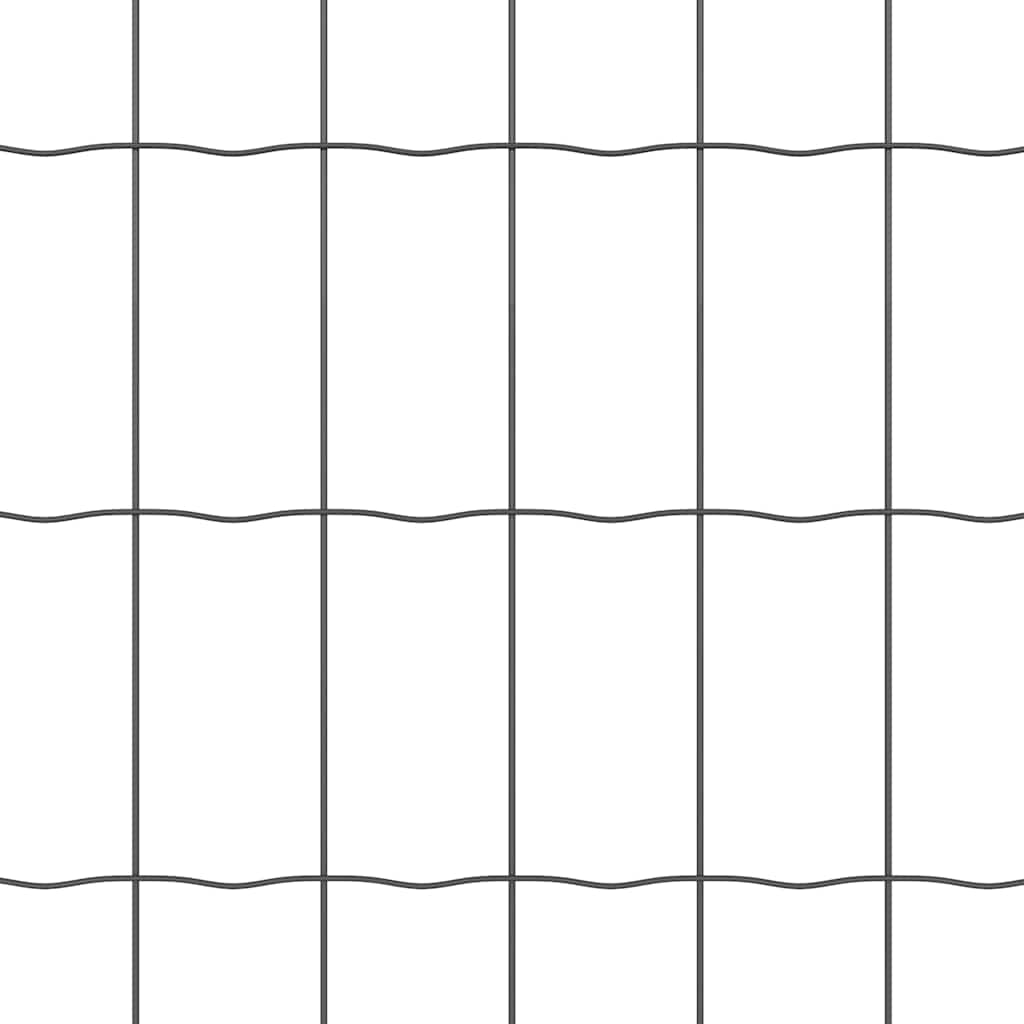 Gjerde med stolpe Grå 0,8 x 10 m Stål og PVC
