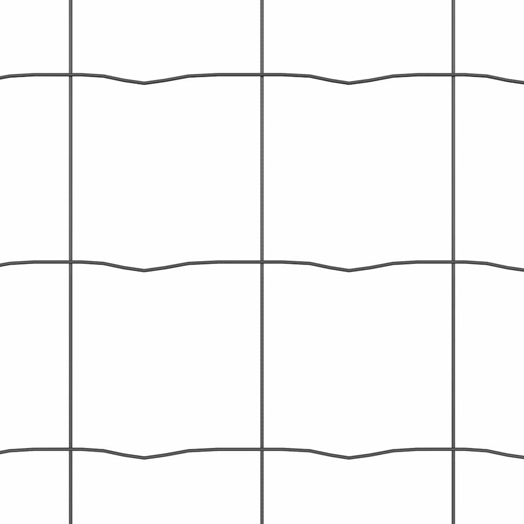 Gjerde med stolpe Grå 1 x 25 m Stål vidaXL