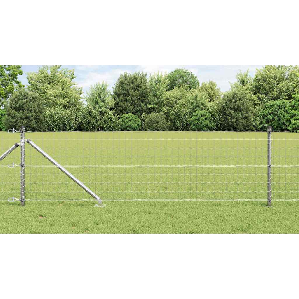Gjerde med stolpe sølv 0,8 x 10 m Stål
