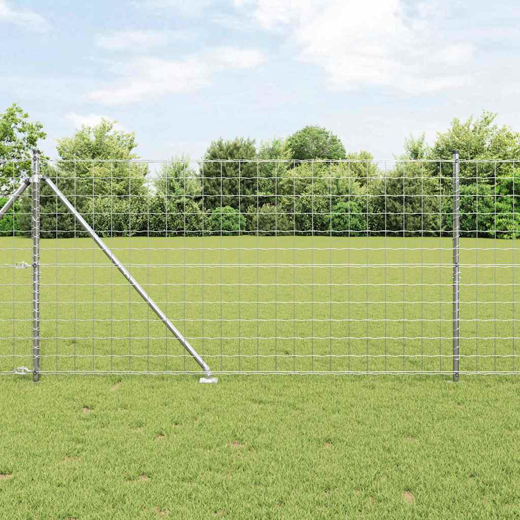 Gjerde med stolpe sølv 1,2 x 25 m Stål