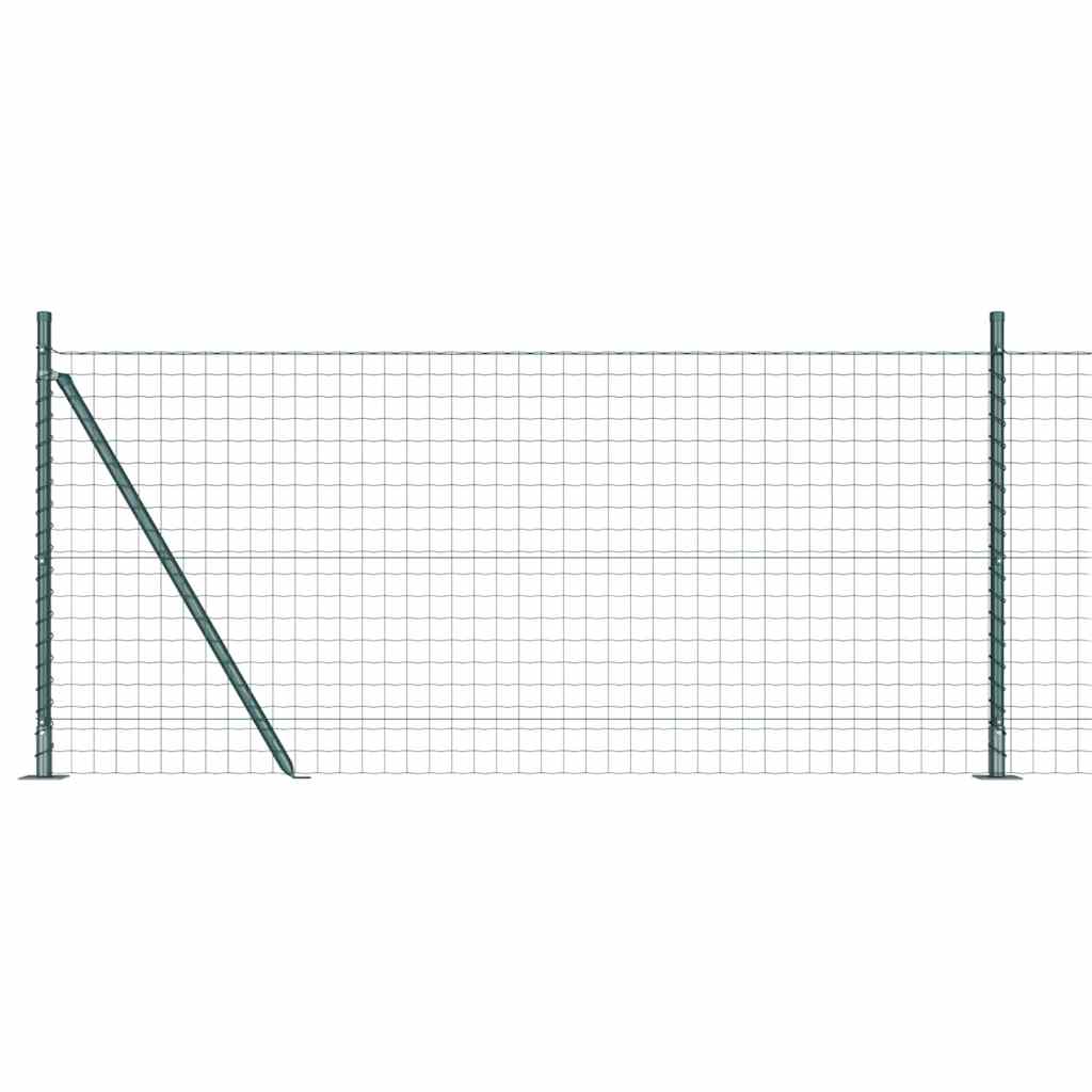 Eurogjerde med betongfundament 10 x 0,8 m PVC-belagt stål Grønn