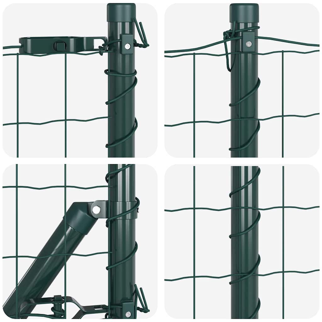Gjerde med stolpe grønn 0,6 x 10 m Stål og PVC