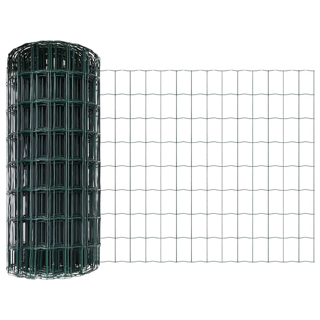 Gjerde med stolpe grønn 0,6 x 10 m Stål og PVC